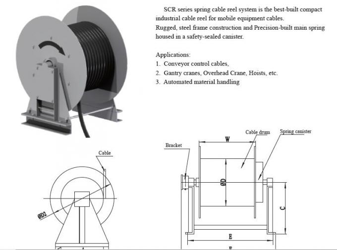 Industrieller Grad-Frühlings-Selbstkabeltrommel-System für bewegliche Ausrüstungs-Kabel 1